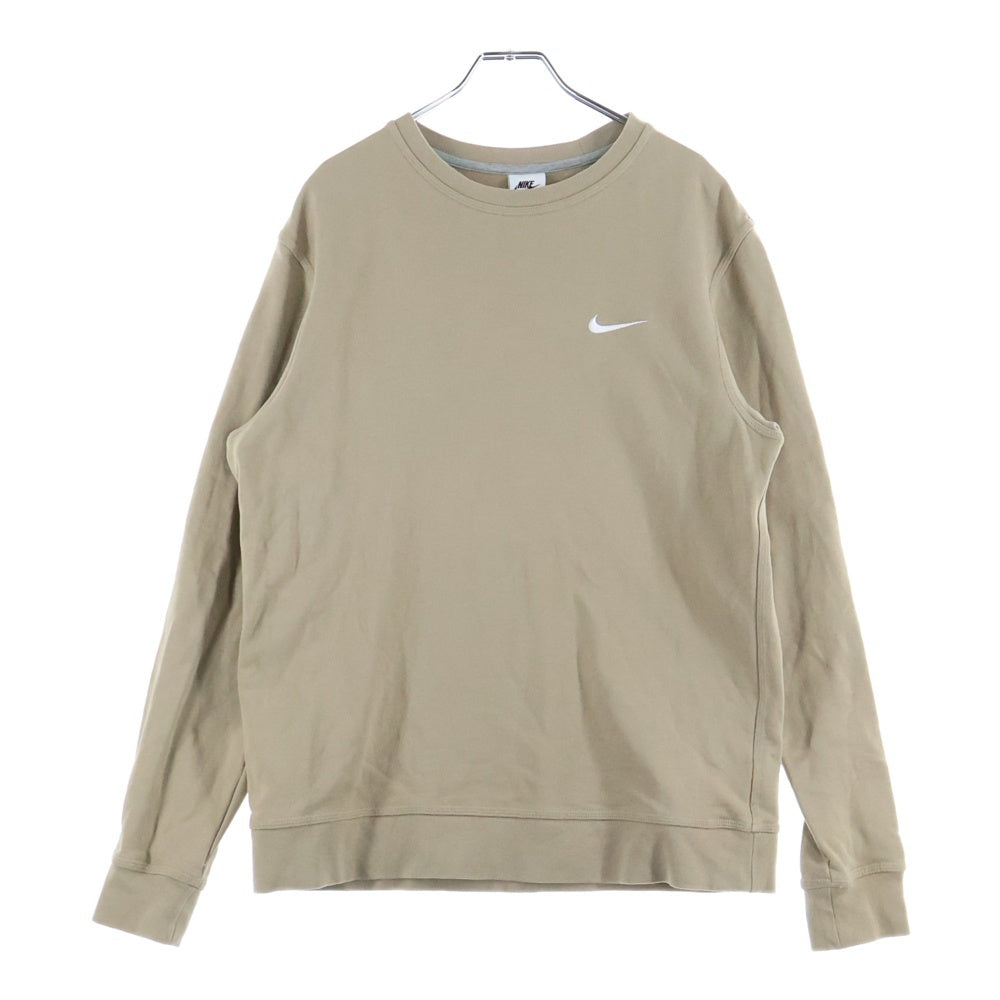 NIKE(ナイキ) CLUB FT CREW クラブフランチ ロゴエンブロイダリー クルーネック スウェットトレーナー ベージュ 637903-247