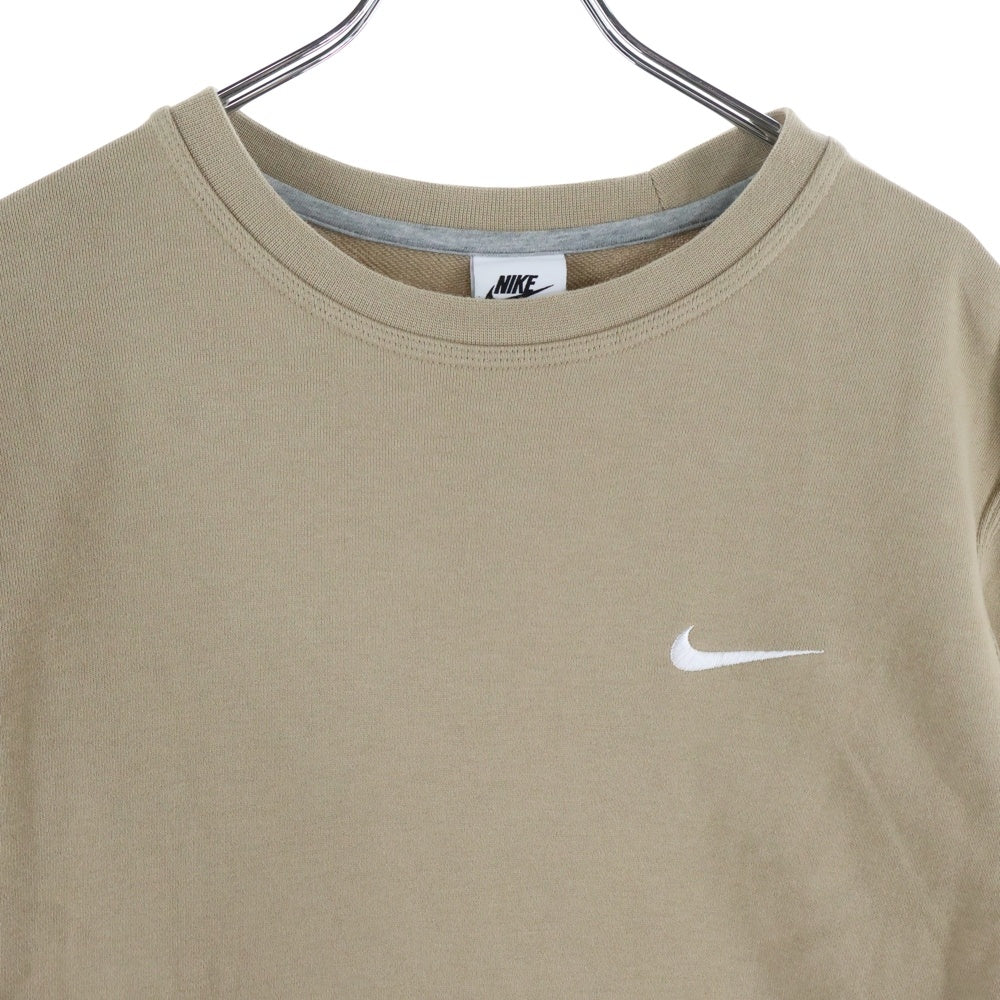 NIKE(ナイキ) CLUB FT CREW クラブフランチ ロゴエンブロイダリー クルーネック スウェットトレーナー ベージュ 637903-247
