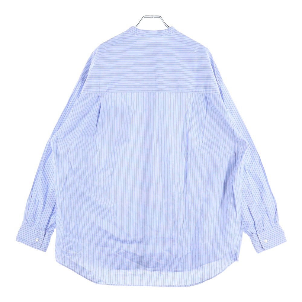 Graphpaper(グラフペーパー) ×SOKTAS ×ソクタス ストライプ バンドカラー ロングスリーブシャツ ブルー GM234-50105
