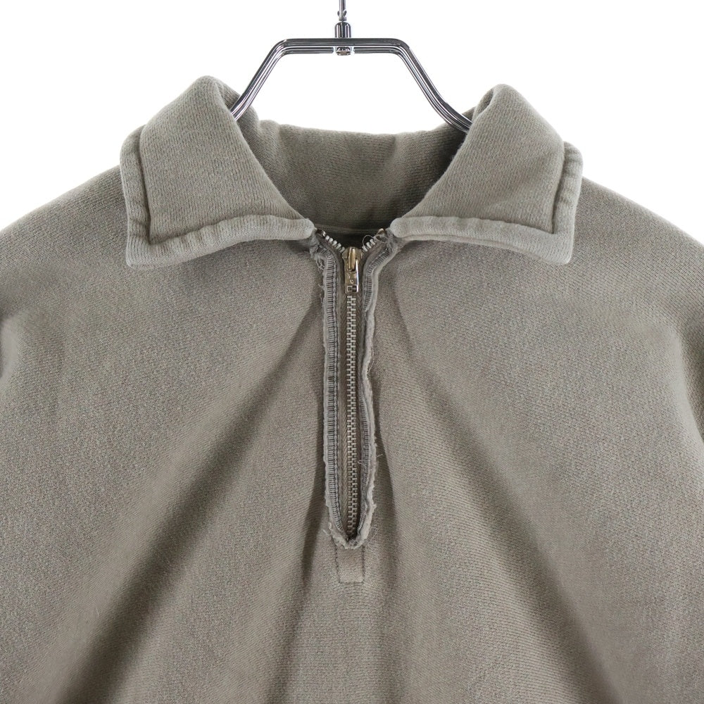 A.PRESSE(アプレッセ) VINTAGE HALF ZIP SWEAT 襟付き ヴィンテージ ハーフジップ スウェット ベージュ 25AAP-05-80
