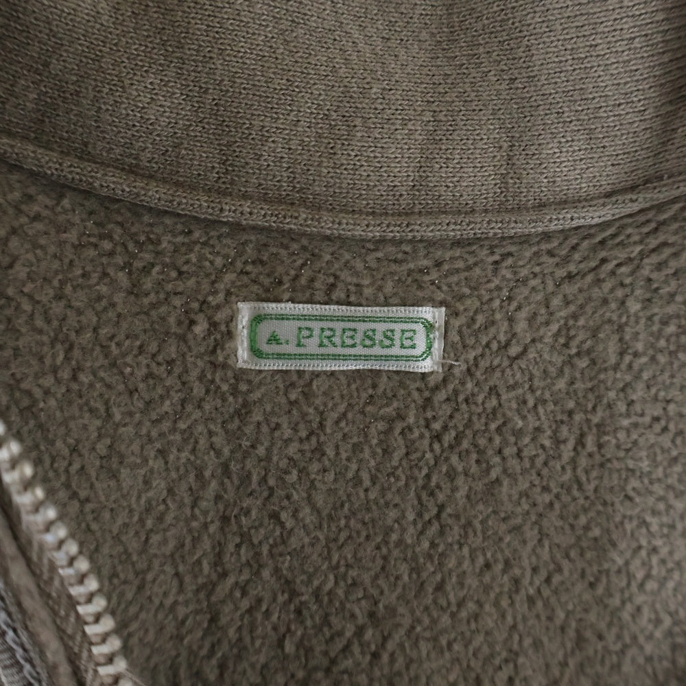A.PRESSE(アプレッセ) VINTAGE HALF ZIP SWEAT 襟付き ヴィンテージ ハーフジップ スウェット ベージュ 25AAP-05-80