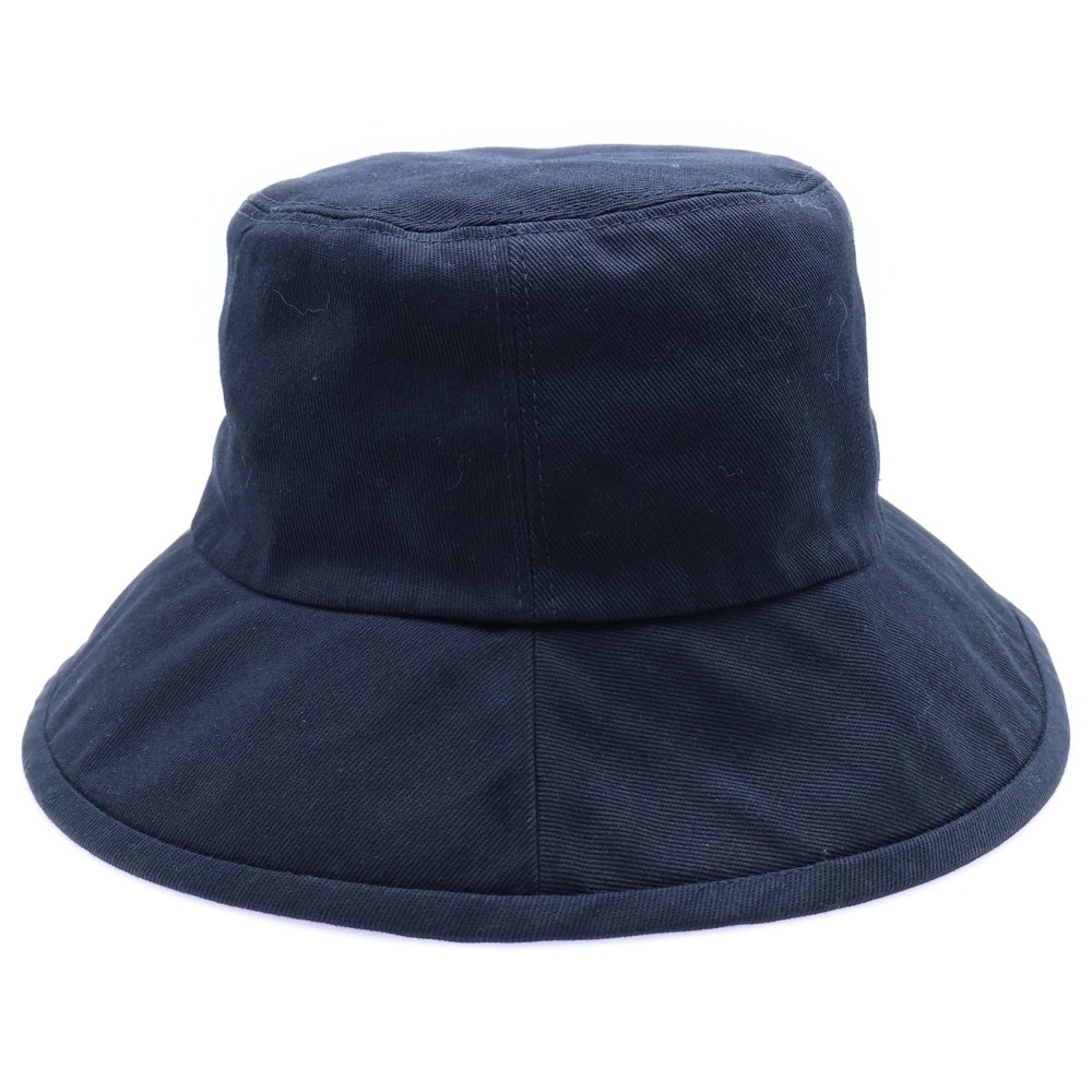 GUCCI(グッチ) ラベル付き コットンフェドラバケットハット 帽子 ブラック 627174 4HK02