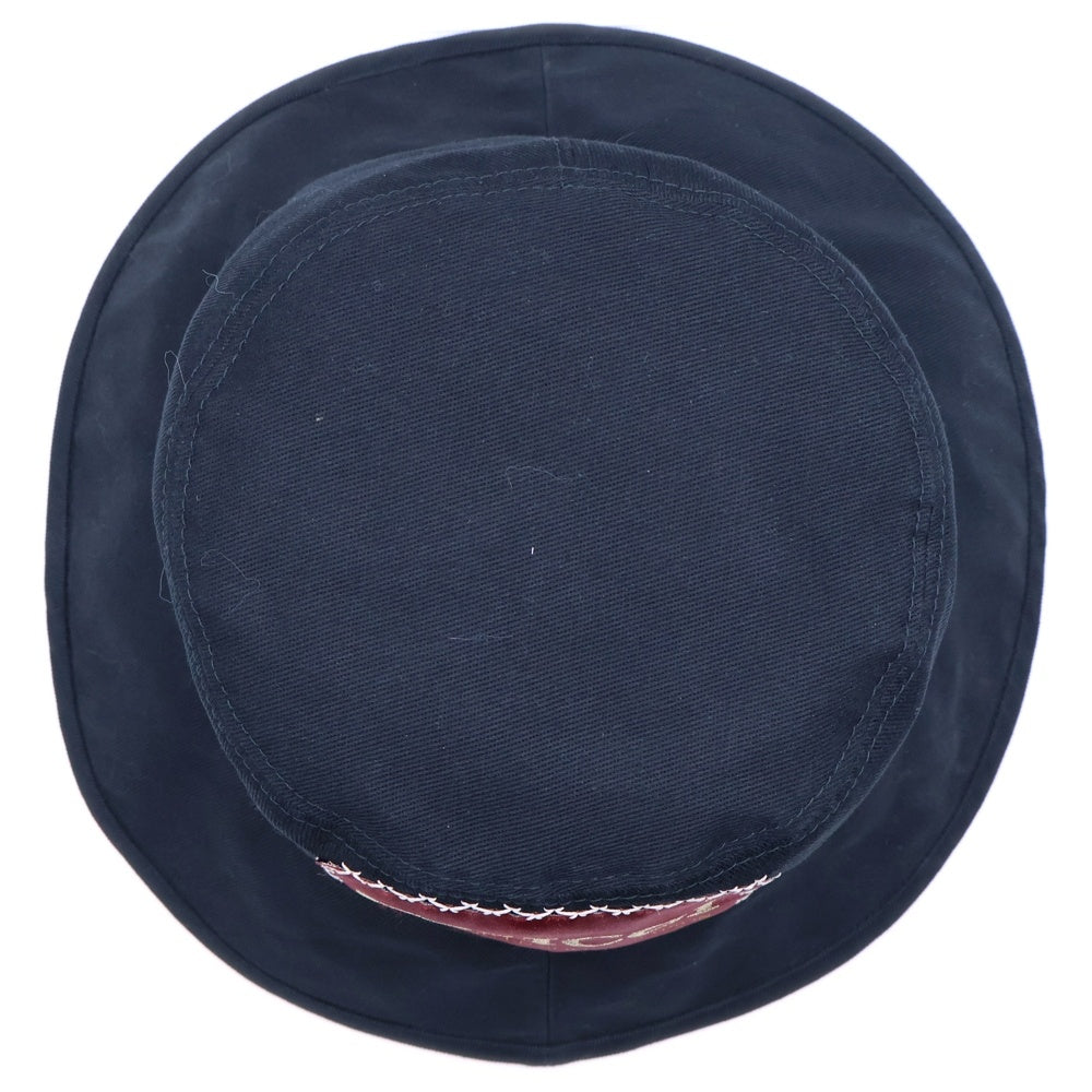 GUCCI(グッチ) ラベル付き コットンフェドラバケットハット 帽子 ブラック 627174 4HK02