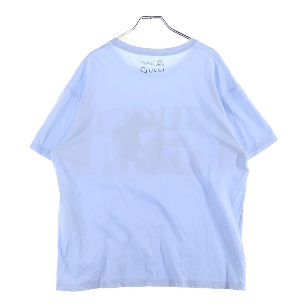 GUCCI(グッチ) ×ヒグチユウコ ロゴプリント半袖Tシャツ カットソー ブルー