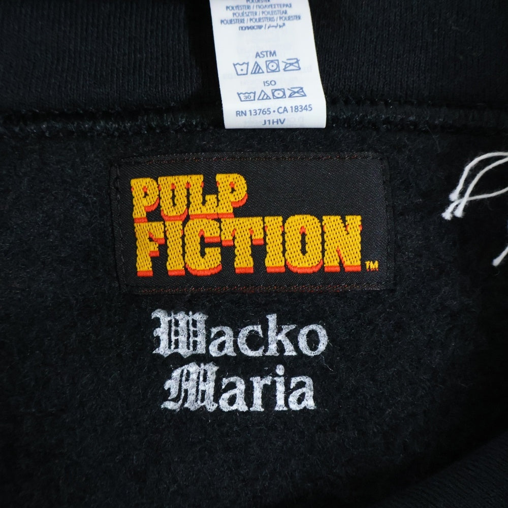 WACKO MARIA(ワコマリア) ×PULP FICTION PULLOVER HOODED SWEAT SHIRT TYPE-3 パルプフィクション プルオーバーフーデッドスウェットシャツ パーカー ブラック PF-WM-SS10