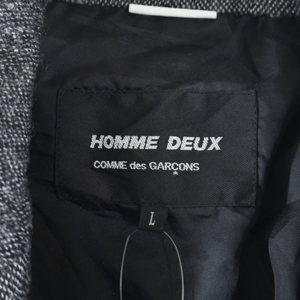 COMME des GARCONS HOMME DEUX(コムデギャルソン オムドゥ) 25AW AD2025 ウール縮絨 ジップアップロングコート ジャケット グレー DP-C002