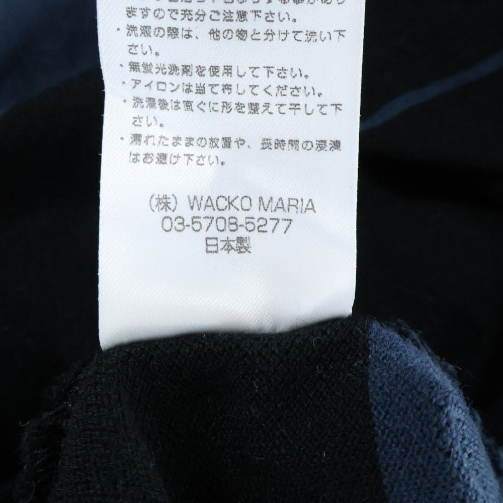 WACKO MARIA(ワコマリア) 23SS STRIPED CREW NECK T-SHIRT ストライプド クルーネック 半袖ポケットTシャツ カットソー ネイビー/ブラック 23SS-WMT-SS01