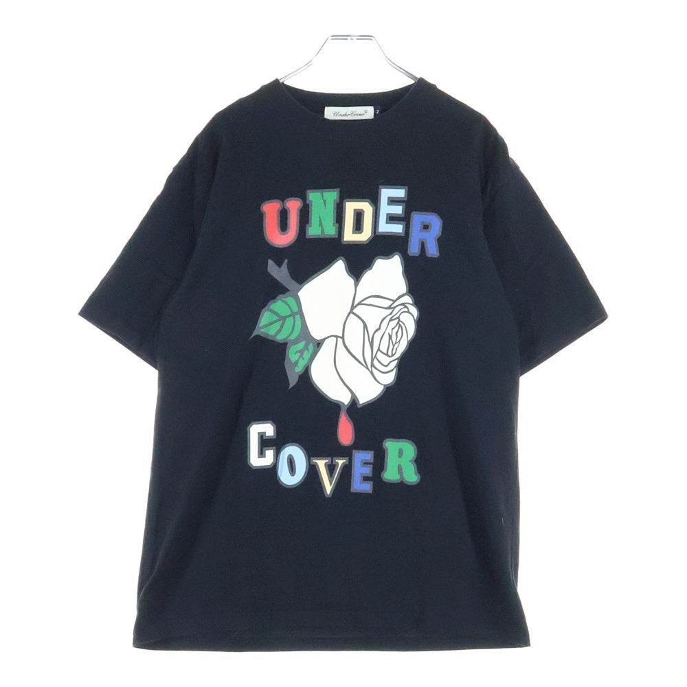 UNDERCOVER(アンダーカバー) 23AW ローズフロントプリント 半袖Tシャツ カットソー ブラック UC2C3807