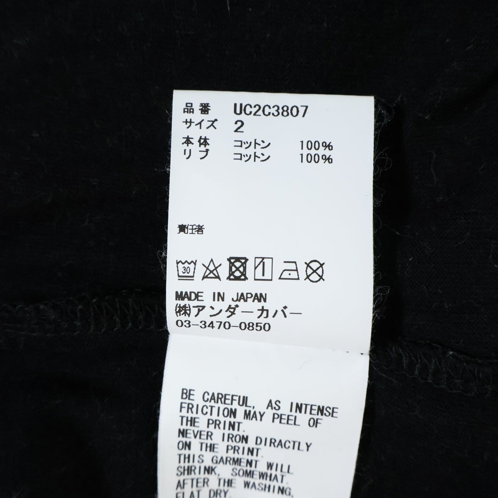 UNDERCOVER(アンダーカバー) 23AW ローズフロントプリント 半袖Tシャツ カットソー ブラック UC2C3807