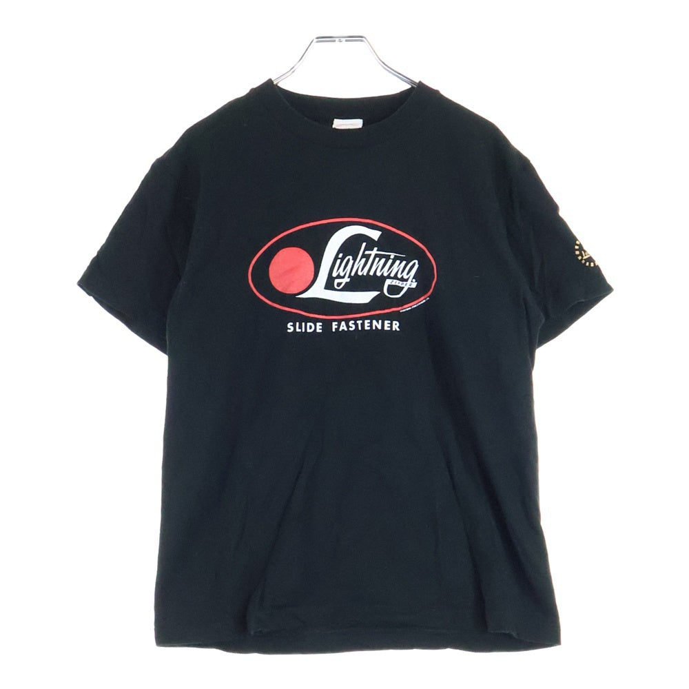 Lewis Leathers(ルイスレザー) LIGHTNING ZIPPERS ライトニングジッパー フロントプリント 半袖Tシャツ カットソー ブラック