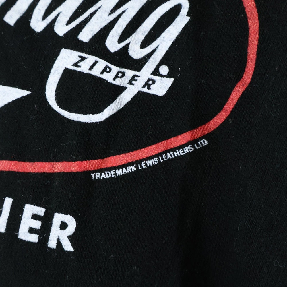 Lewis Leathers(ルイスレザー) LIGHTNING ZIPPERS ライトニングジッパー フロントプリント 半袖Tシャツ カットソー ブラック