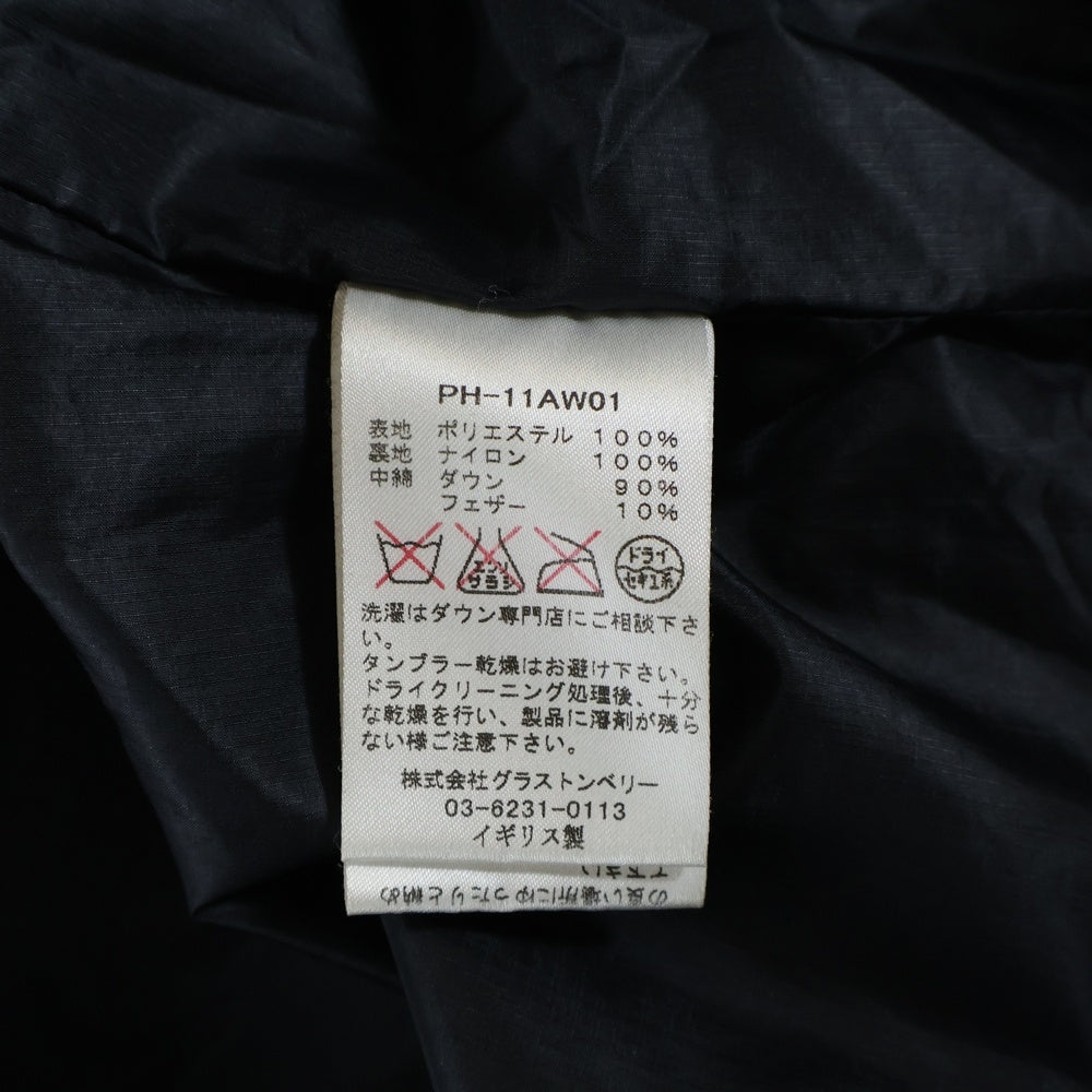 NO BRAND(ノーブランド) PETER HUTCHINSON ピーターハッチンソン ナイロン フーデッド ダウンジャケット ブラウン PH-11AW01