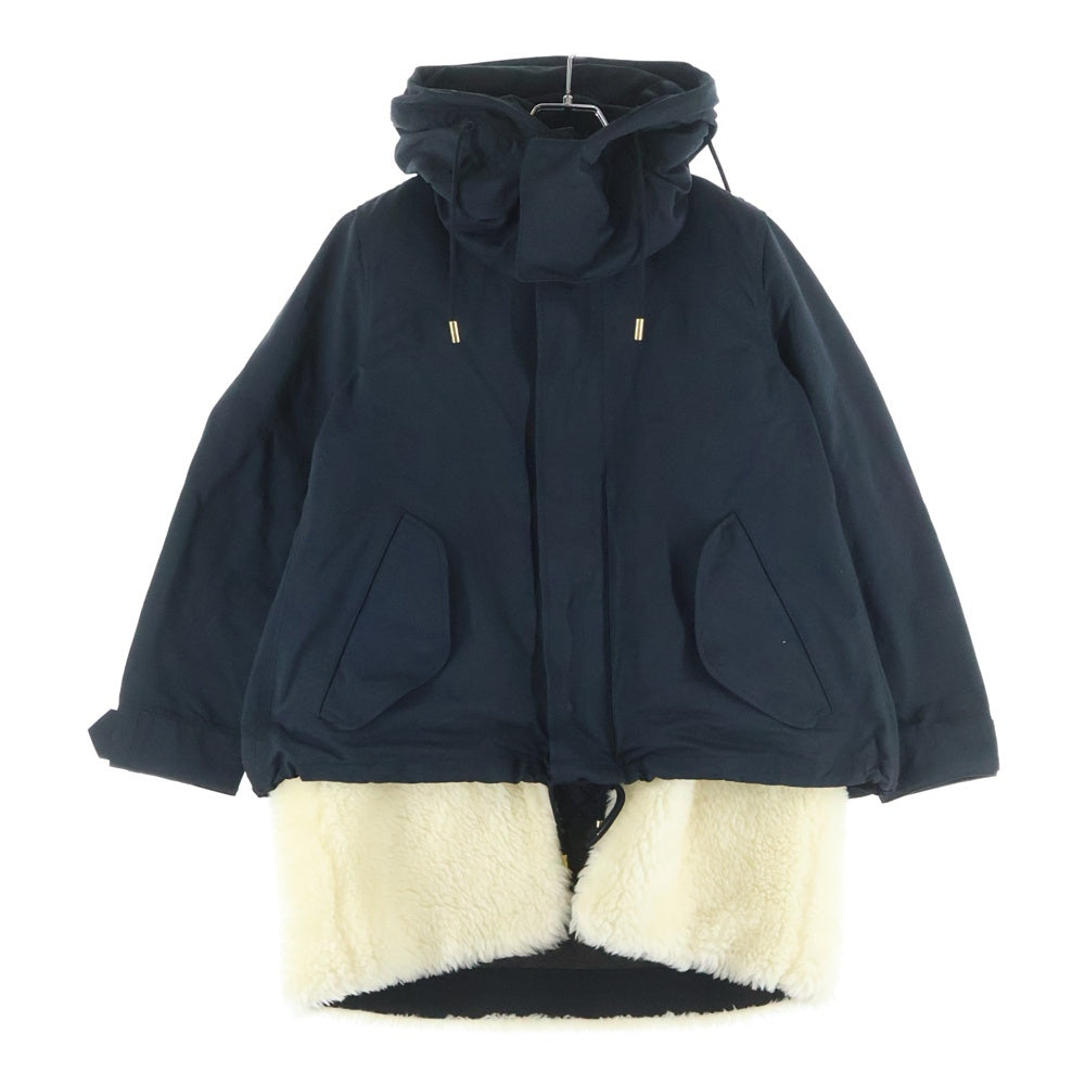 THE RERACS ザ リラクス【美品】ファーライナーベスト付 モッズコート THE RERACS(ザ リラクス) ボアベストライナーモッズコート ブラックx