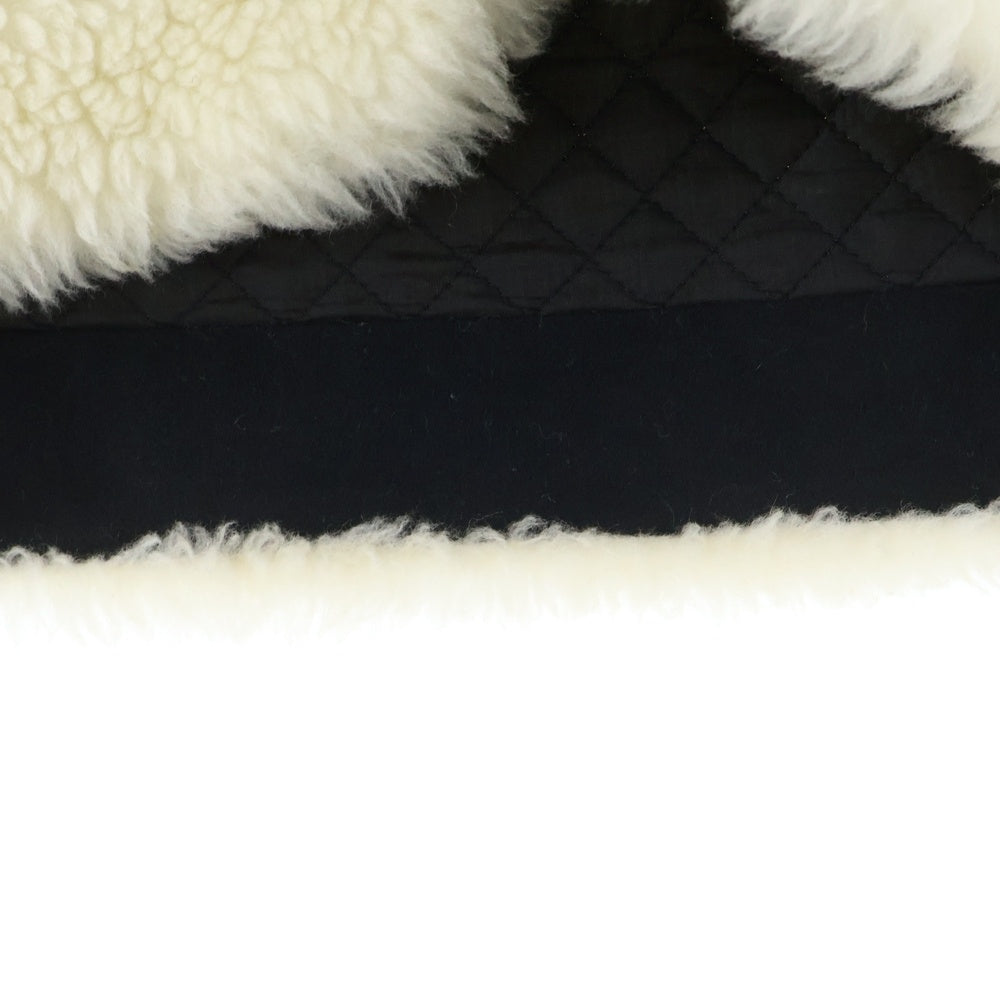 THE RERACS(ザ リラクス) ボアベストライナーモッズコート ブラックxホワイト レディース