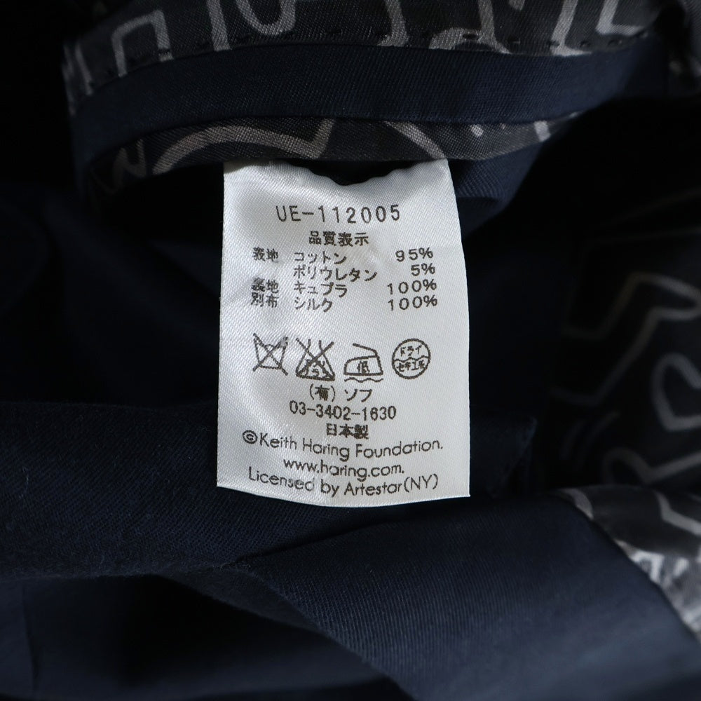 UNIFORM EXPERIMENT(ユニフォームエクスペリメント) ×Keith Haring キースへリング マルチポケット 2B テーラードジャケット ネイビー UE-112005
