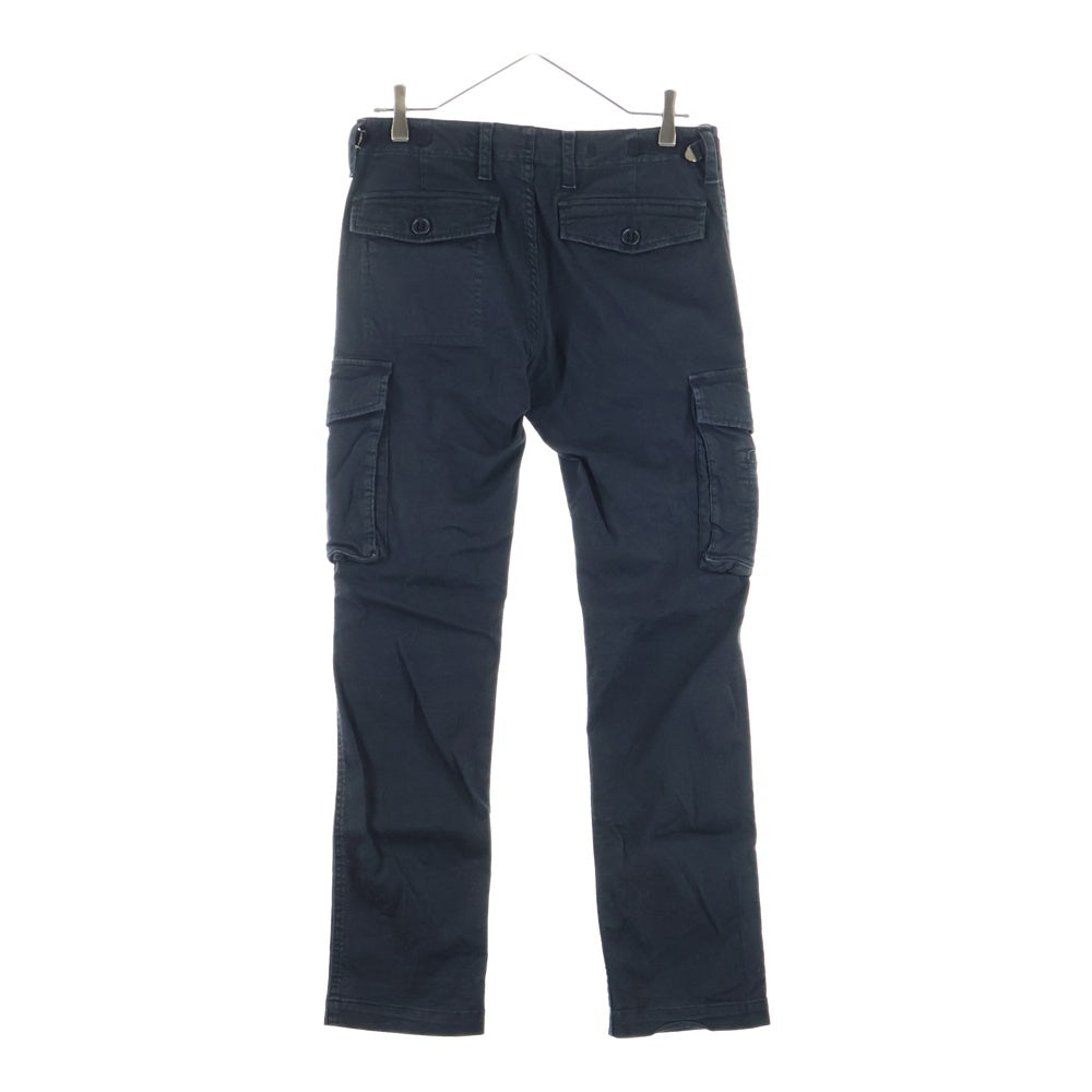 UNIFORM EXPERIMENT(ユニフォームエクスペリメント) マルチポケット シルバーベルトループ付き ジップアップ カーゴパンツ ブラック UE-112123