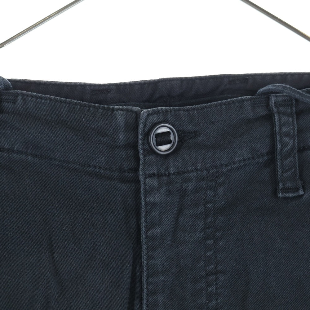 UNIFORM EXPERIMENT(ユニフォームエクスペリメント) マルチポケット シルバーベルトループ付き ジップアップ カーゴパンツ ブラック UE-112123