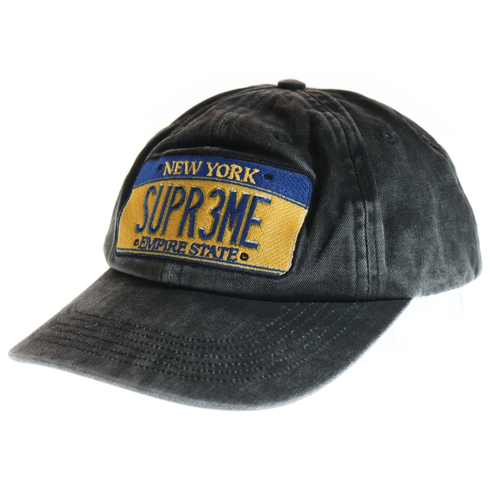 SUPREME(シュプリーム) 25SS License Plate 6-Panel cap ライセンス プレート シックスパネル ベースボールキャップ 帽子 ブラック