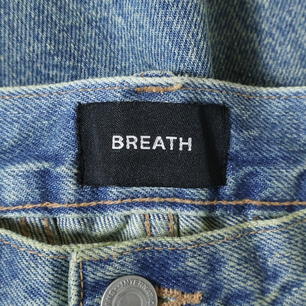 BREATH(ブレス) ダメージ加工 オーバーサイズ デニムショーツ BR24SS-P1005