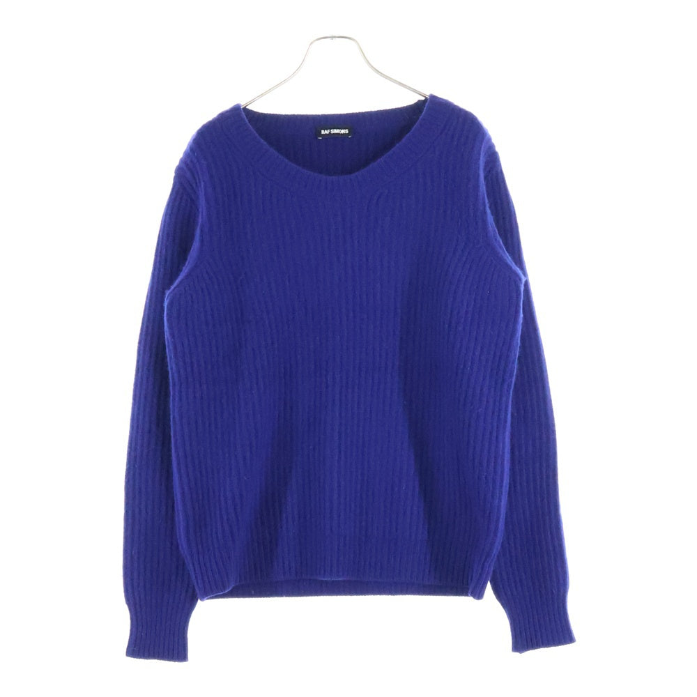 RAF SIMONS(ラフシモンズ) アンゴラニット クルーネックセーター ブルー