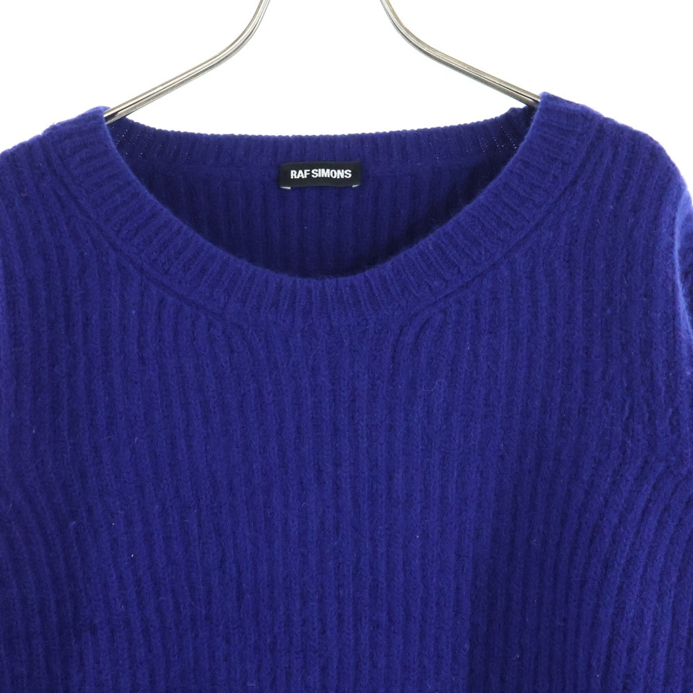 RAF SIMONS(ラフシモンズ) アンゴラニット クルーネックセーター ブルー