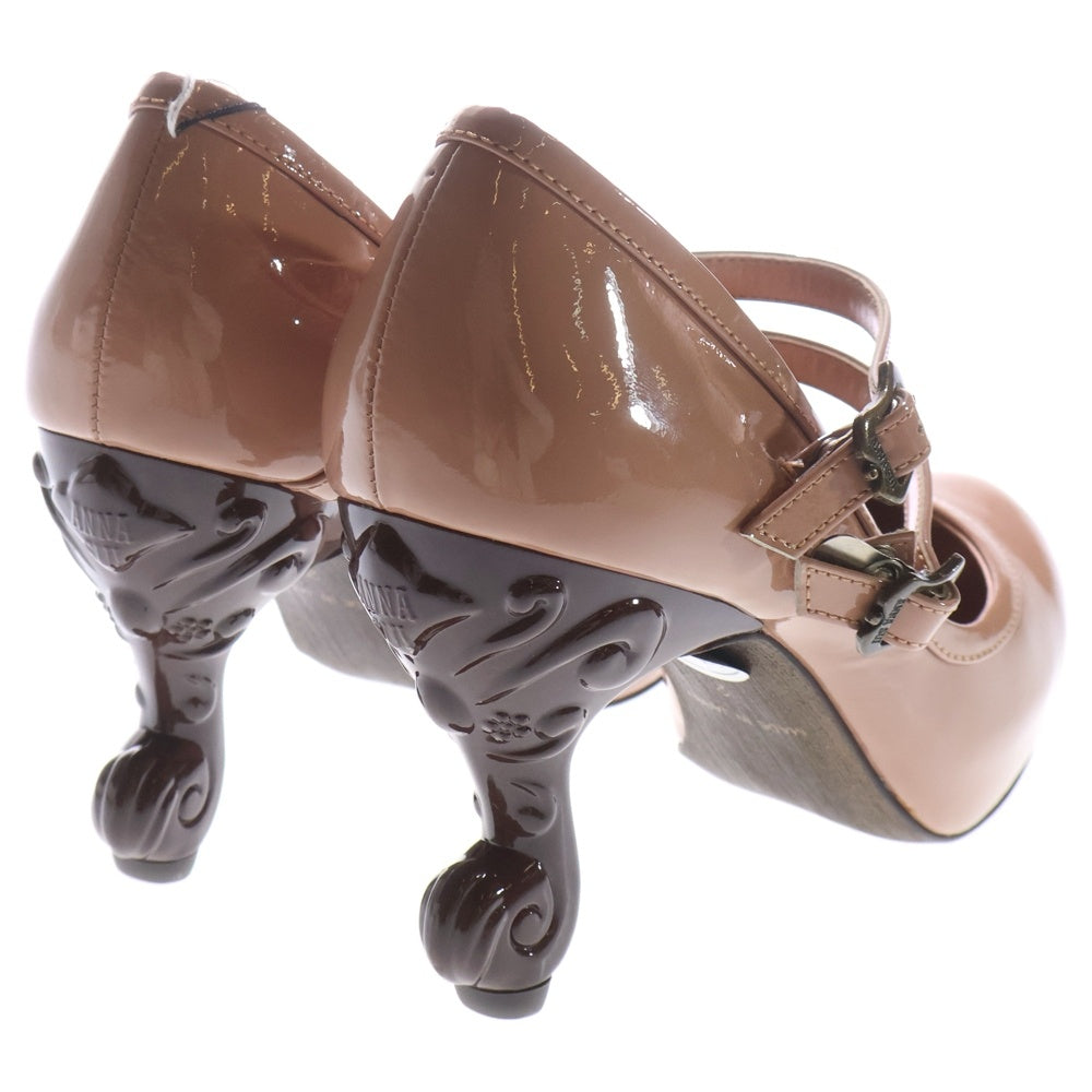 ANA SUI(アナスイ) 日本製 エナメル ハイヒール 猫足パンプス ベージュ レディース