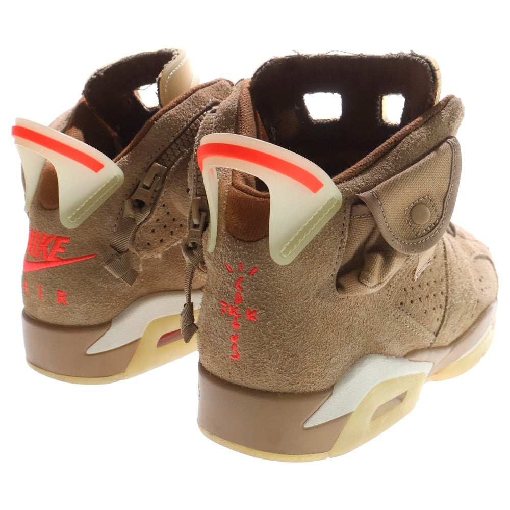 NIKE(ナイキ) ×TRAVIS SCOTT AIR JORDAN6 RETRO SP BRITISH KHAKI トラヴィススコット エアジョーダン6 レトロ ハイカットスニーカー レディース US6.5/24.5cm DH0690-200