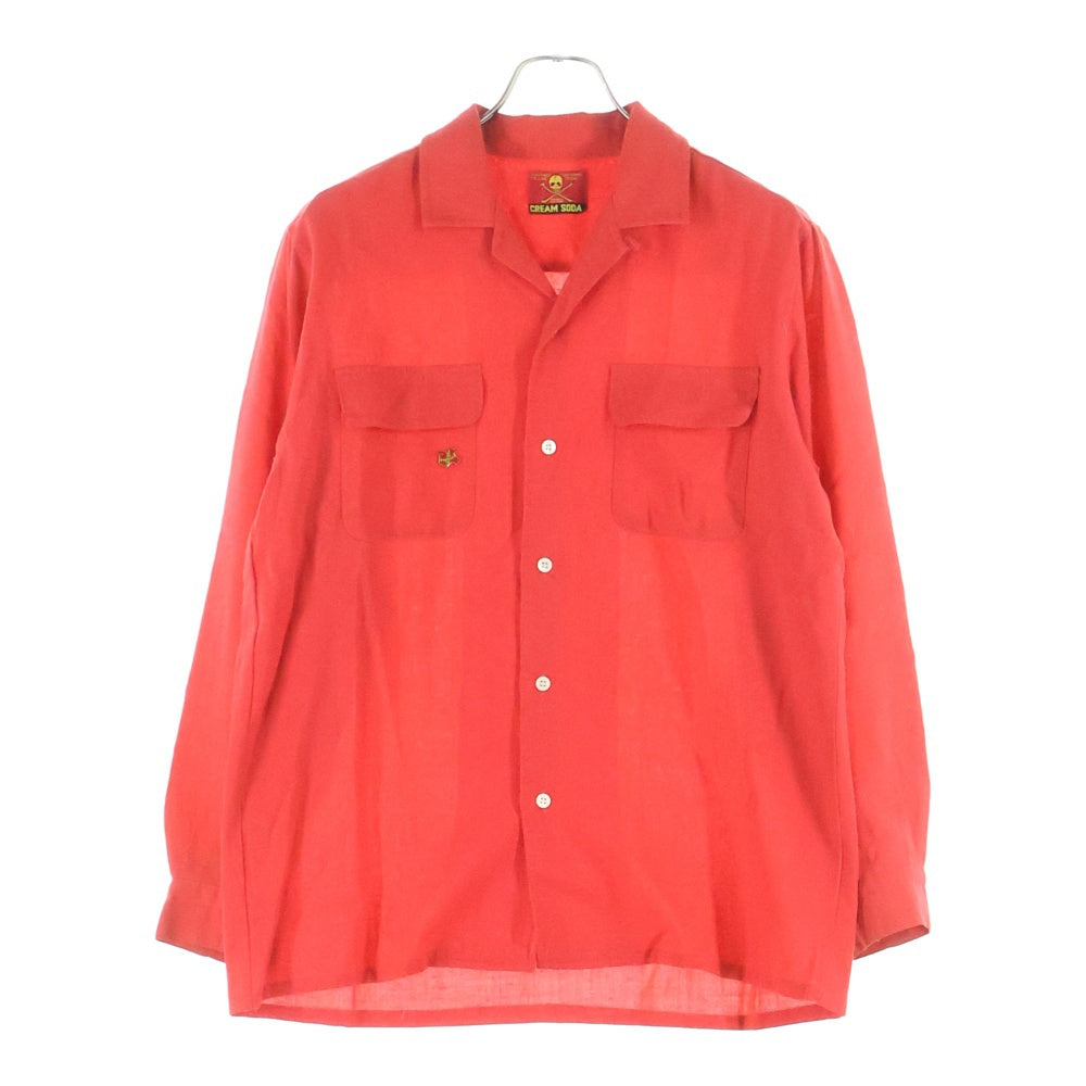 CREAM SODA(クリームソーダ) オープンカラー 長袖シャツ レッド