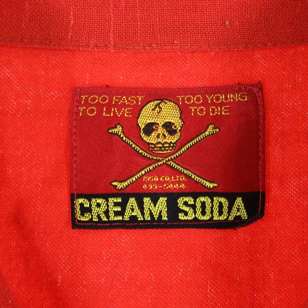 CREAM SODA(クリームソーダ) オープンカラー 長袖シャツ レッド
