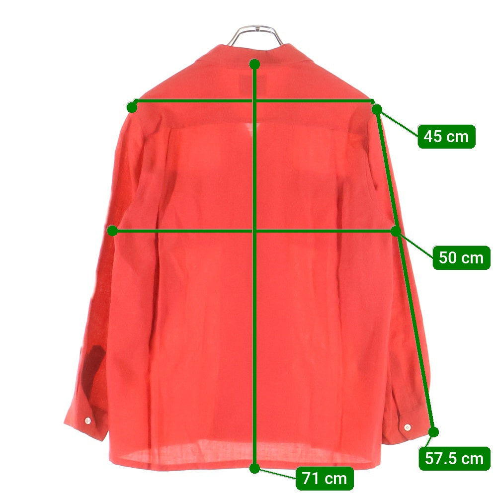 CREAM SODA(クリームソーダ) オープンカラー 長袖シャツ レッド