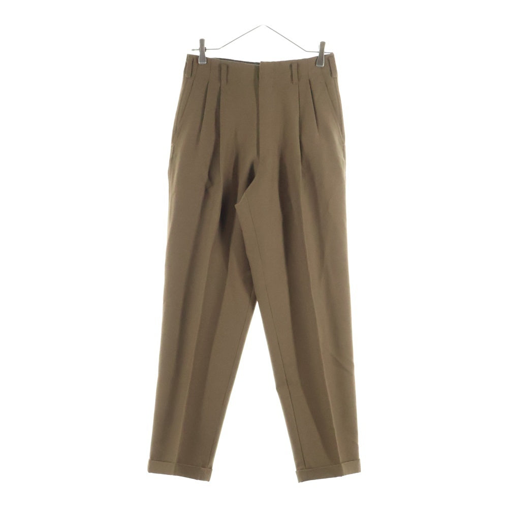 CREAM SODA(クリームソーダ) 2タック ジップアップ テーパードスラックスパンツ ブラウン