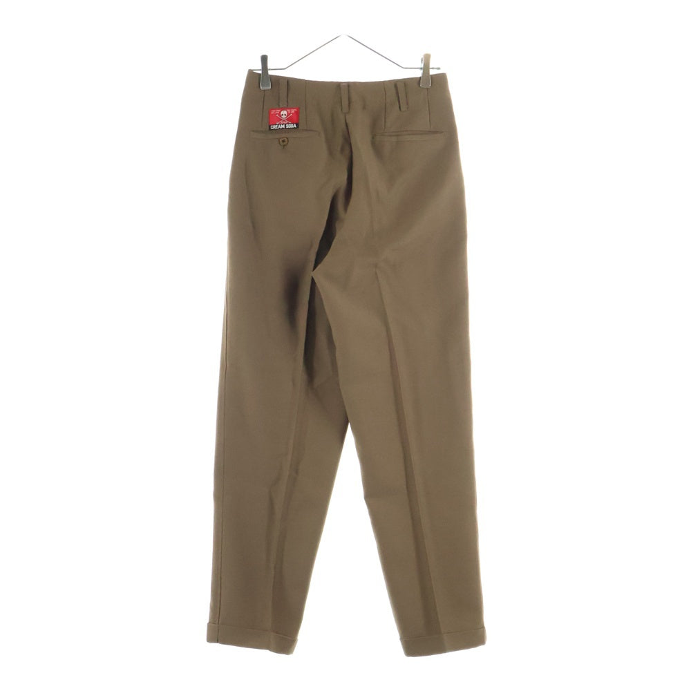 CREAM SODA(クリームソーダ) 2タック ジップアップ テーパードスラックスパンツ ブラウン