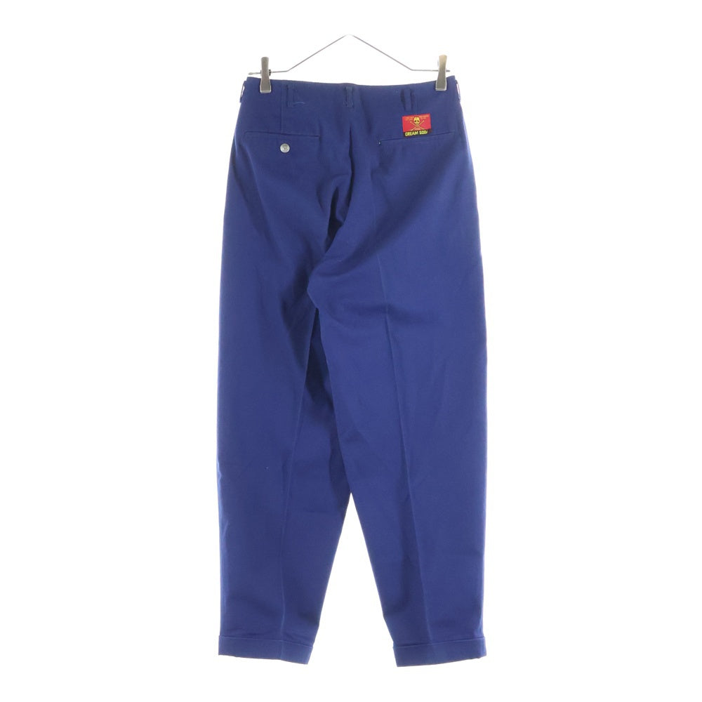 CREAM SODA(クリームソーダ) 2タック ジップアップ テーパードスラックスパンツ ネイビー