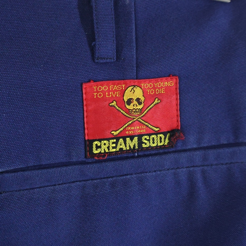 CREAM SODA(クリームソーダ) 2タック ジップアップ テーパードスラックスパンツ ネイビー