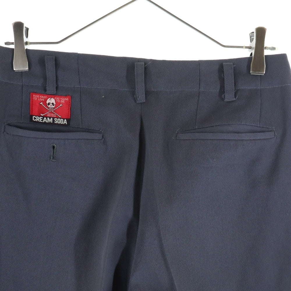 CREAM SODA(クリームソーダ) 2タック ジップアップ テーパードスラックスパンツ グレー