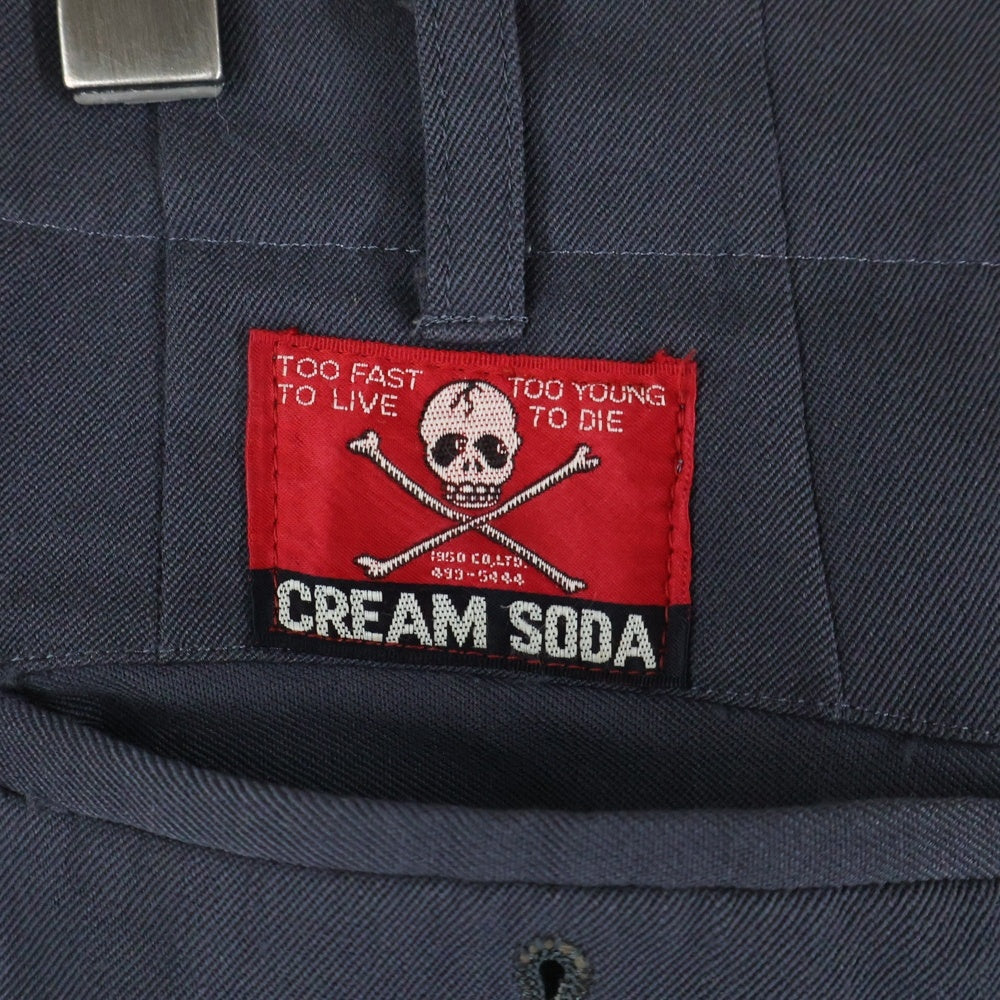 CREAM SODA(クリームソーダ) 2タック ジップアップ テーパードスラックスパンツ グレー