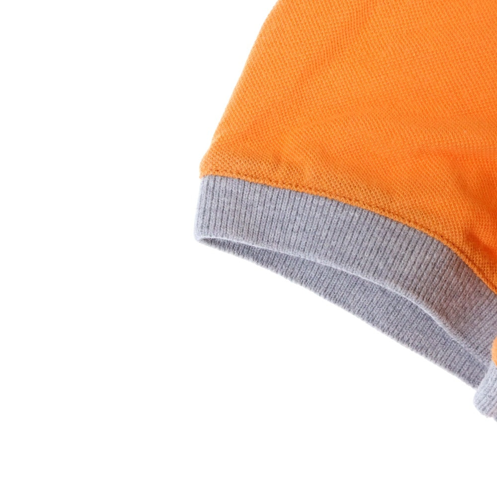 BRUNELLO CUCINELLI(ブルネロクチネリ) 2B カラーデザイン切り替え 半袖ポロシャツ オレンジ DL92837