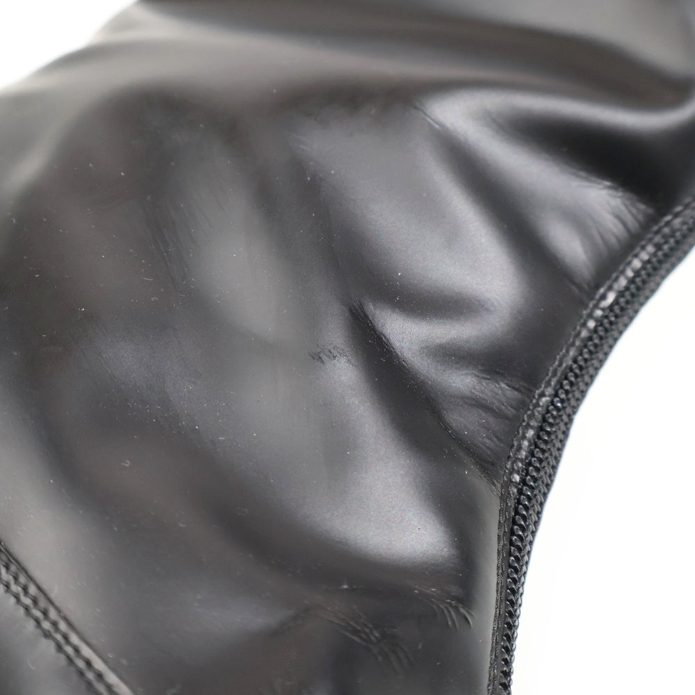 Salvatore Ferragamo(サルヴァトーレ フェラガモ) ラウンドトゥ フロントジップ ロングブーツ レディース ブラック DU31583