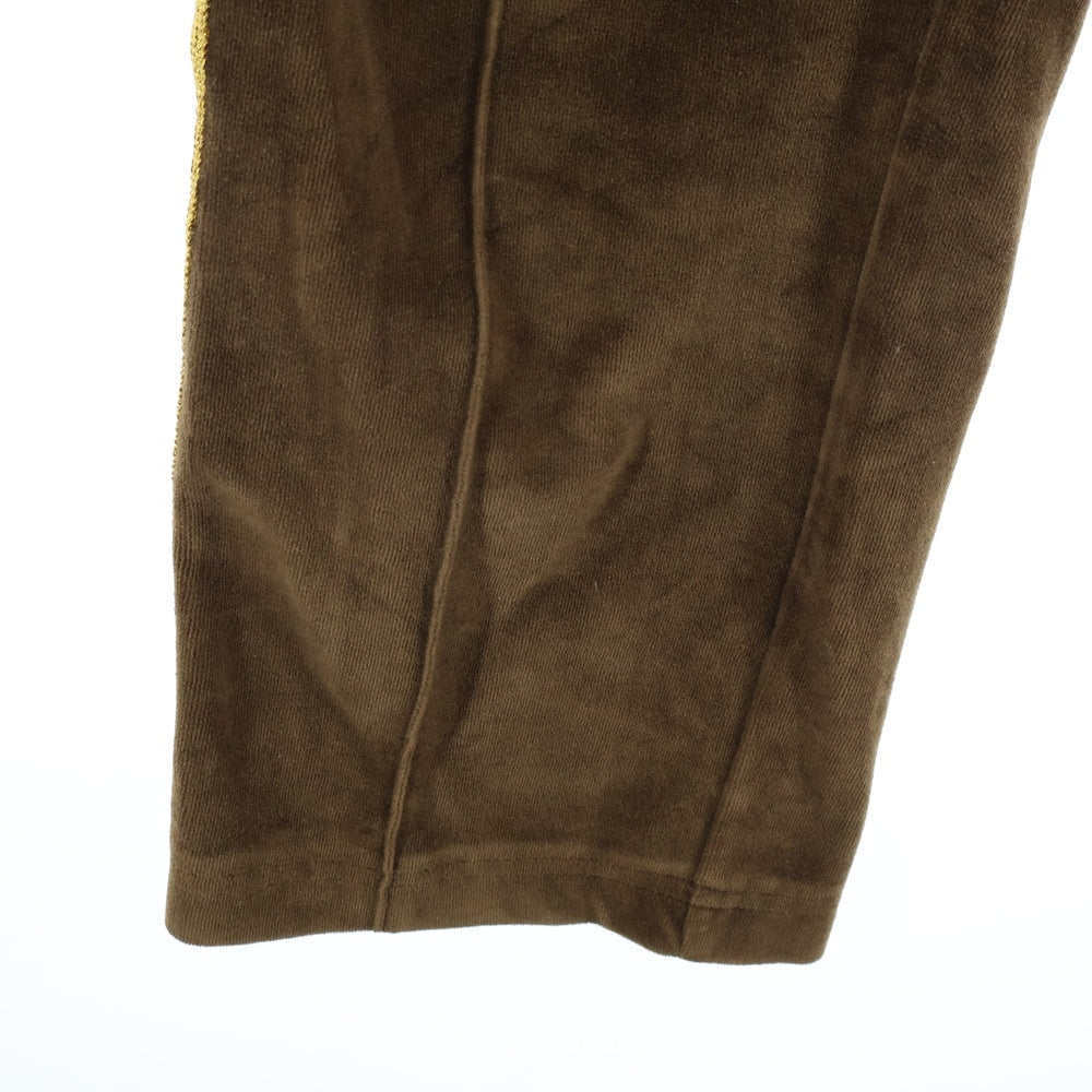 Needles(ニードルス) NARROW TRACK PANT VELOUR ナロー サイドライン ドローストリング ベロア トラックパンツ ブラウン DI179
