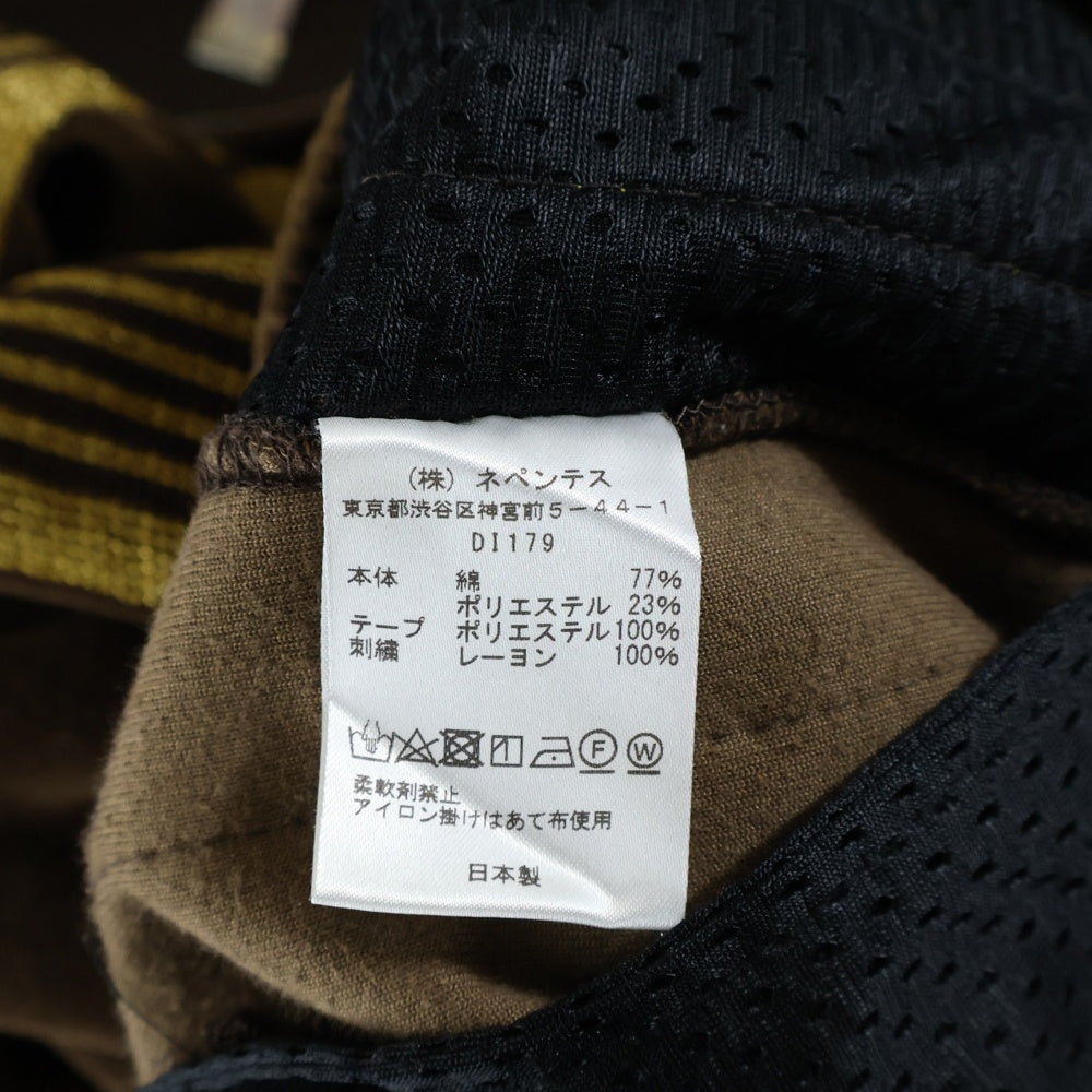 Needles(ニードルス) NARROW TRACK PANT VELOUR ナロー サイドライン ドローストリング ベロア トラックパンツ ブラウン DI179