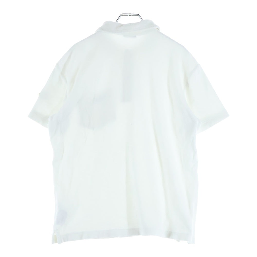 MONCLER(モンクレール) 23SS POLO MANICA CORTA ロゴパッチデザイン パイル地 半袖ポロシャツ ホワイト I10918A00017