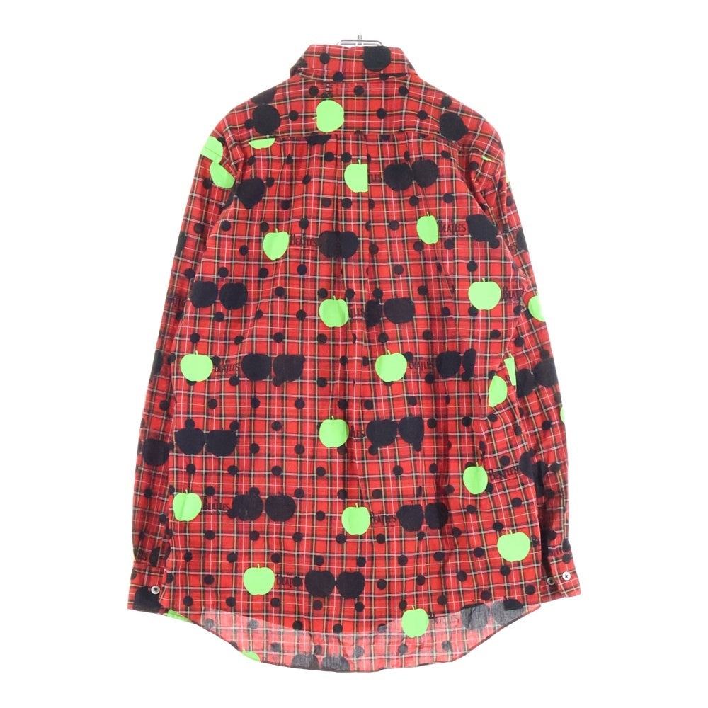 THE BEATLES COMME des GARCONS(ザビートルズ コムデギャルソン) AD2011 APPLE CORPS アップル コア ドット柄 レギュラーカラー 長袖シャツ レッド VI-B002