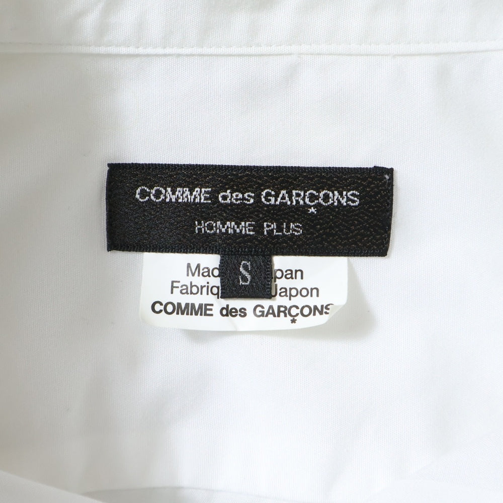 COMME des GARCONS HOMME PLUS(コムデギャルソンオムプリュス) 23SS AD2022 ASYMMETRICAL SHIRT アシンメトリー カットアウトデザイン 長袖シャツ ホワイト PK-B019