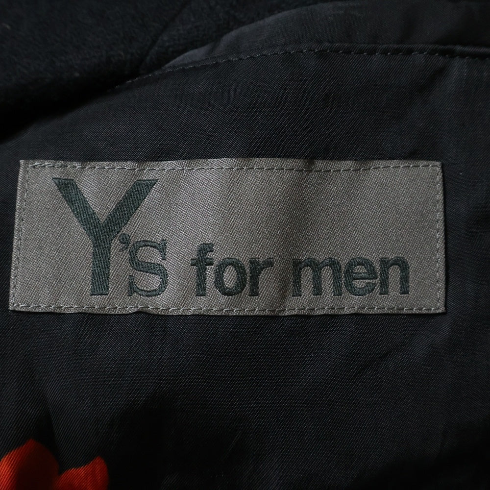 Y's for men(ワイズフォーメン) 25AW フラワーモチーフデザイン マルチポケット ウール シングル テーラードジャケット ブラック MJ-J16-802