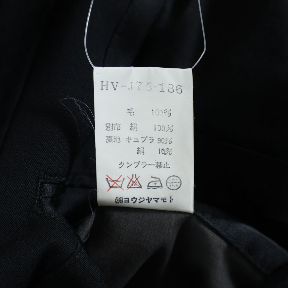 Yohji Yamamoto POUR HOMME(ヨウジヤマモト プールオム) 94AW マリオネット期 ラペル切替デザイン ピークドラペル ダブルブレストテーラードジャケット ブラック HV-J75-186