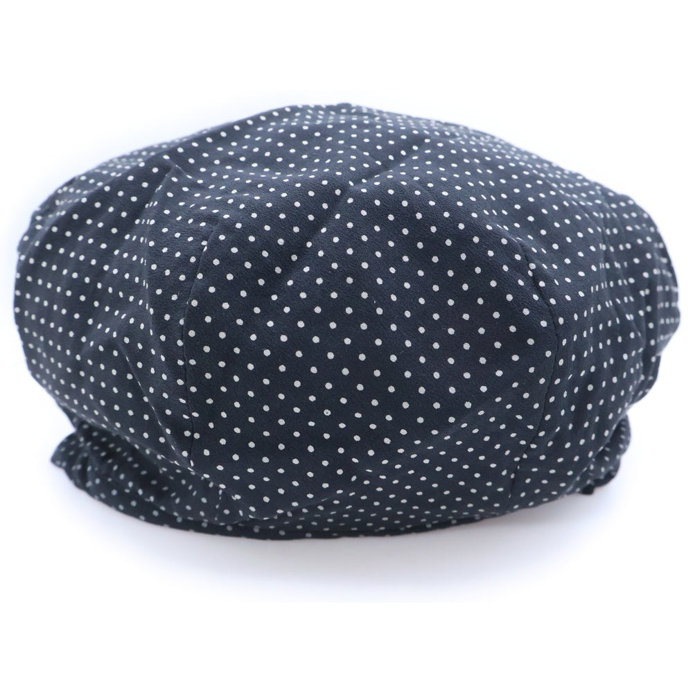 Yohji Yamamoto POUR HOMME(ヨウジヤマモト プールオム) ドット柄 ベレー帽 キャップ 帽子 ブラック/ホワイト