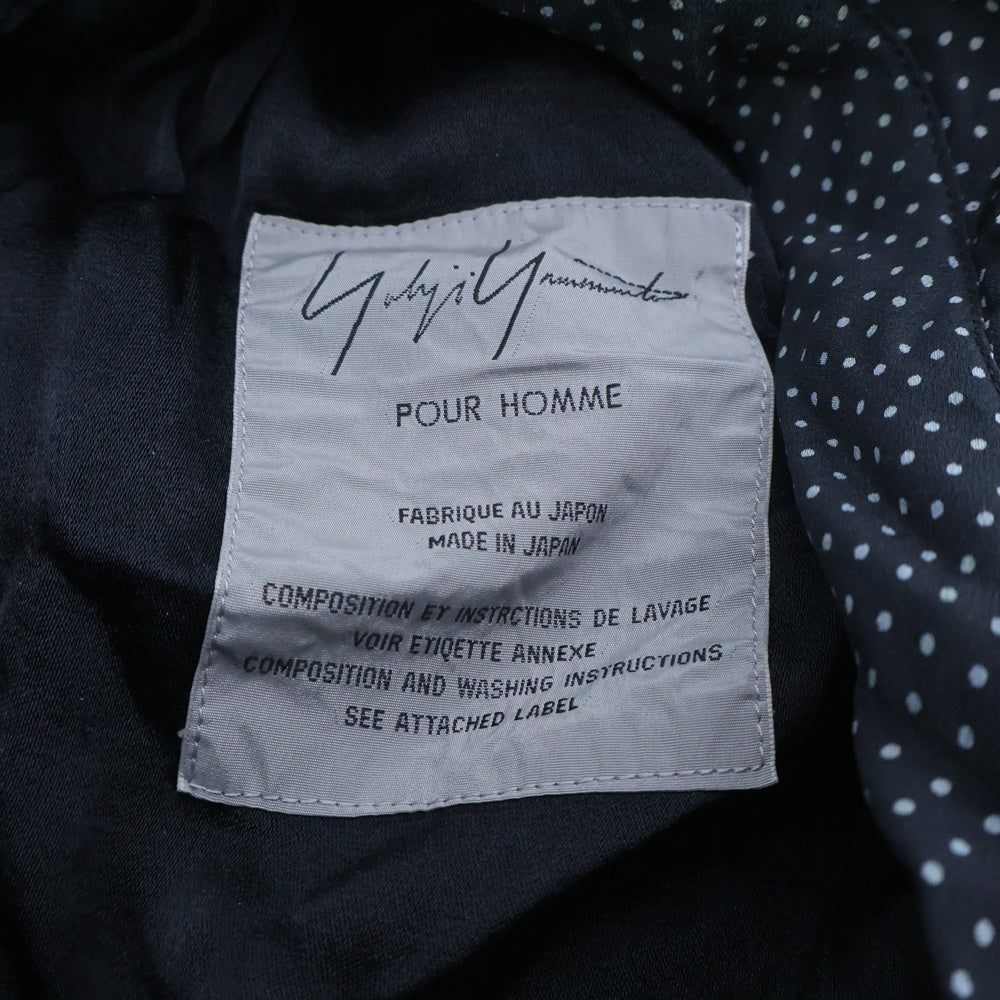 Yohji Yamamoto POUR HOMME(ヨウジヤマモト プールオム) ドット柄 ベレー帽 キャップ 帽子 ブラック/ホワイト