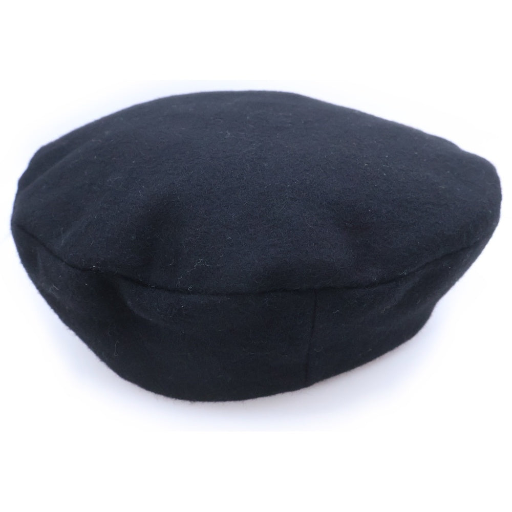 Yohji Yamamoto POUR HOMME(ヨウジヤマモト プールオム) 内レザー切替 ダイヤキルティング ウールベレー帽 キャップ 帽子 ブラック