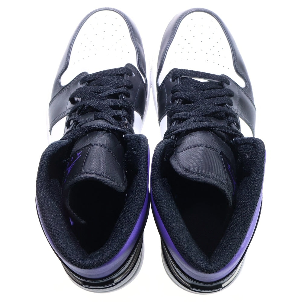 NIKE(ナイキ) AIR JORDAN 1 MID エアジョーダン1 ミッドカットスニーカー ブラック/パープル US9.5/27.5cm 554724-095