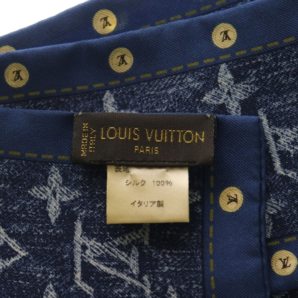 LOUIS VUITTON(ルイヴィトン) ツィリー モノグラム シルクスカーフ ネイビー